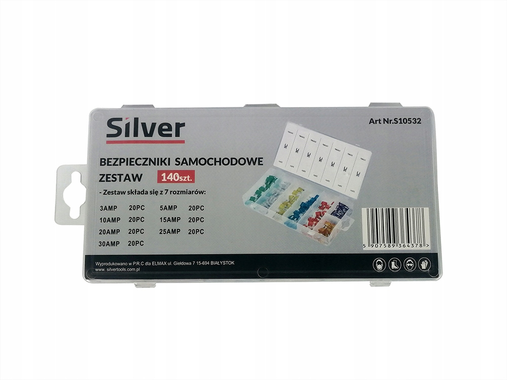 BEZPIECZNIKI SAMACHODOWE MINI ZESTAW 120SZT 5A-30A Marka Asta