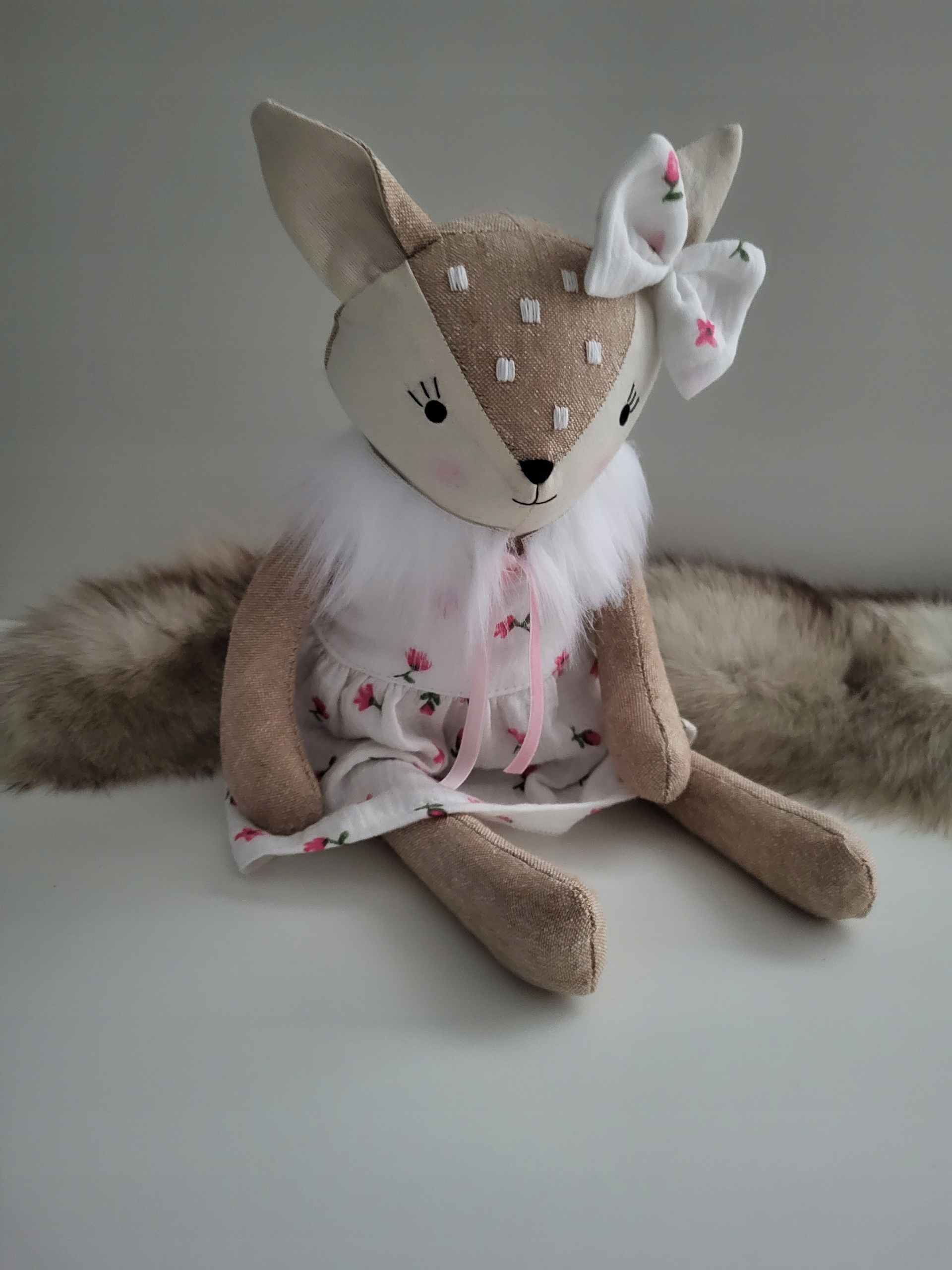 Srnka ručně šitá, jedinečný mazlíček. Handmade tilda