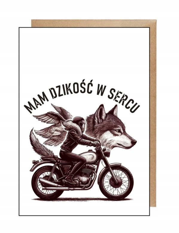 Pocztówka i eko koperta na różne urodziny zmiany emerytura wilk dzikość