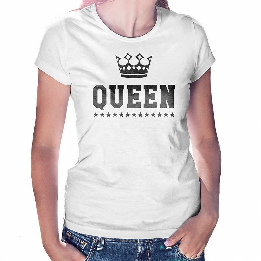 

Koszulka dla niej - Queen - na prezent, biała 2XL