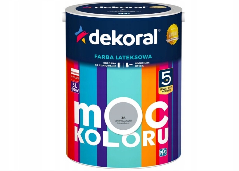 Dekoral szary klasyczny odporna na szorowanie 5l
