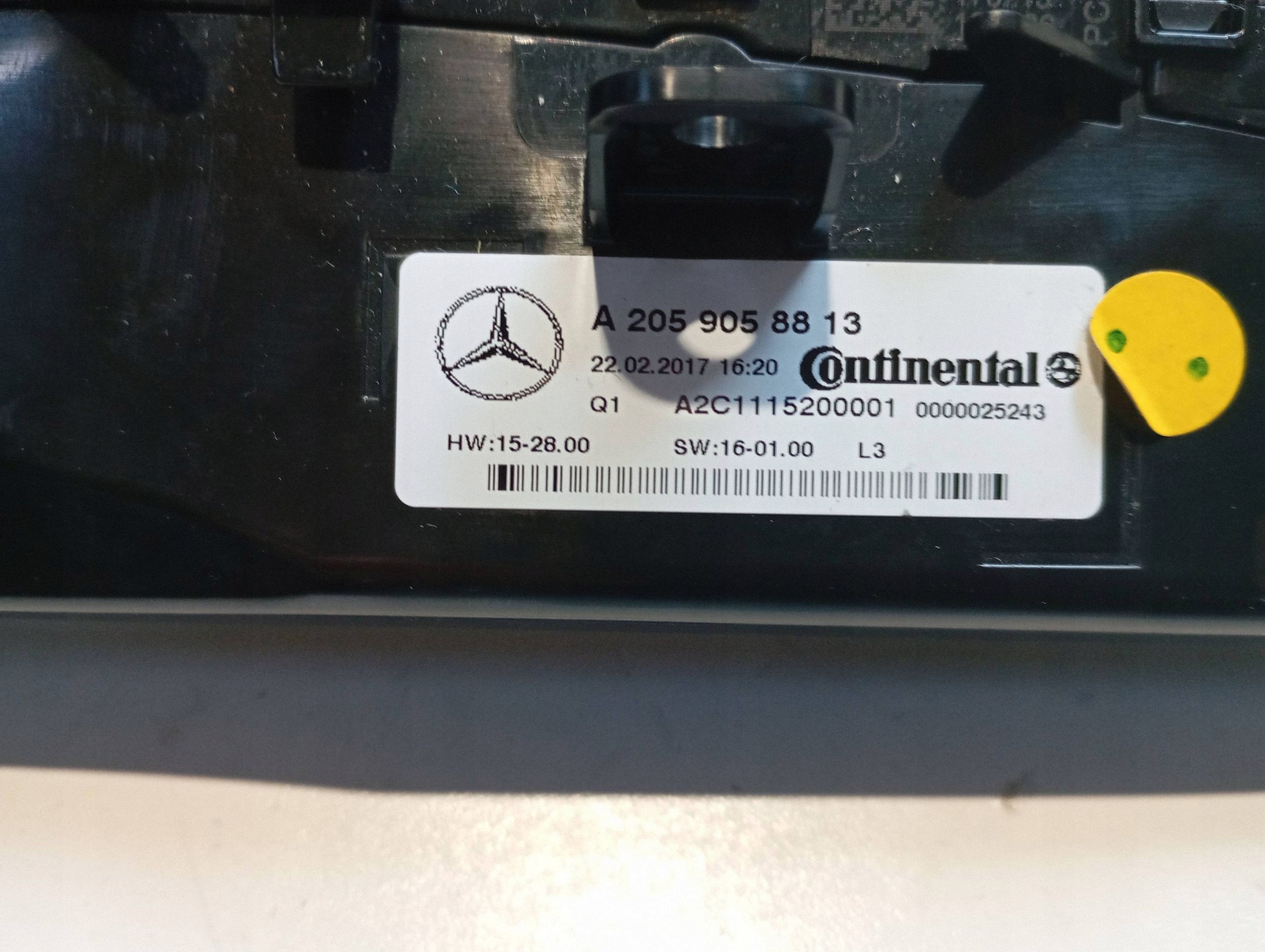 air conditioning control panel MERCEDES C class 205 W205 A2059058813