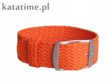 Pasek do zegarka jednoczęściowy nylononowy parlon pomarańczowy 22 mm wodood