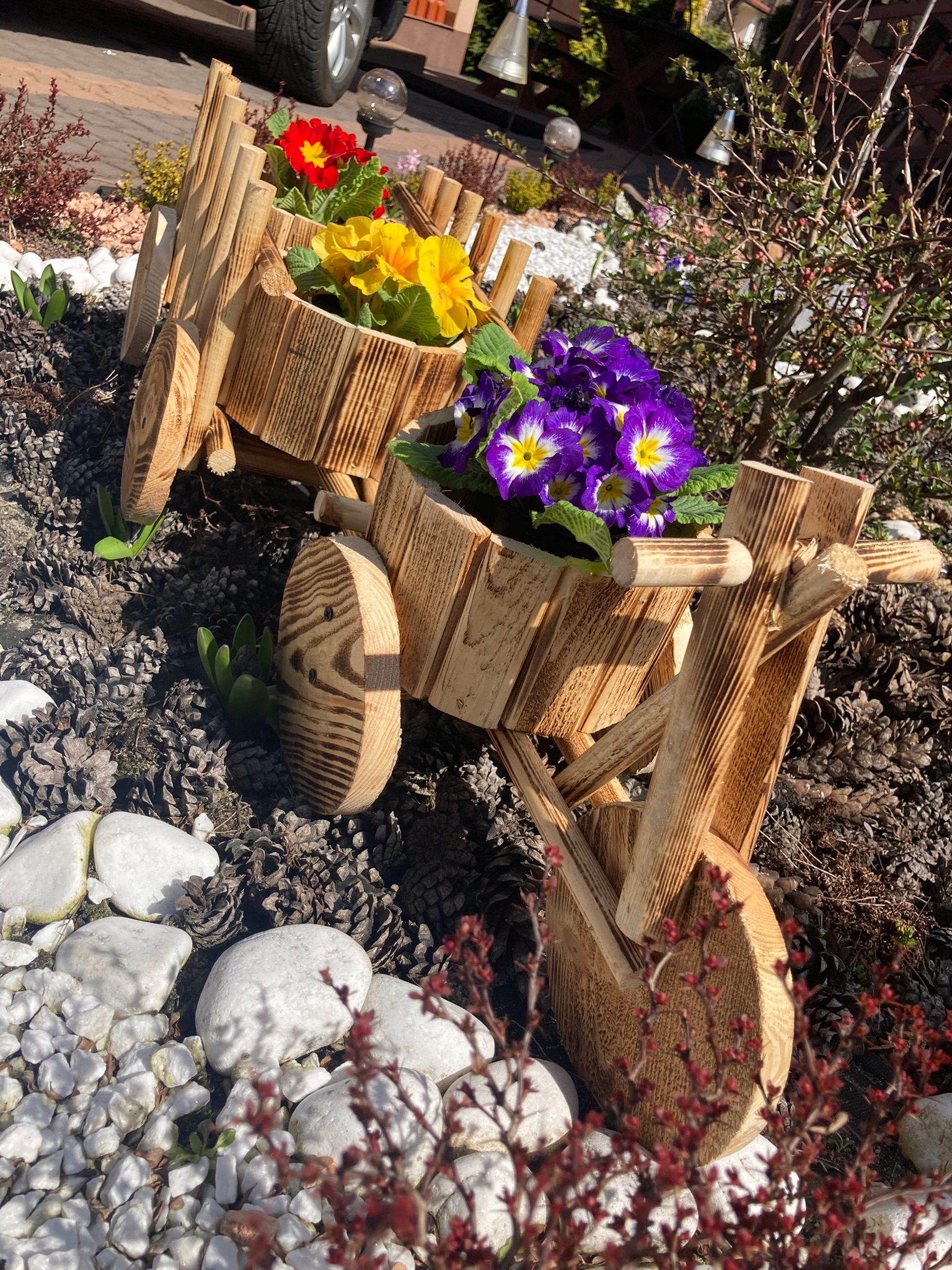 Rower z wozem z drewna Typ wiklina ogrodowa