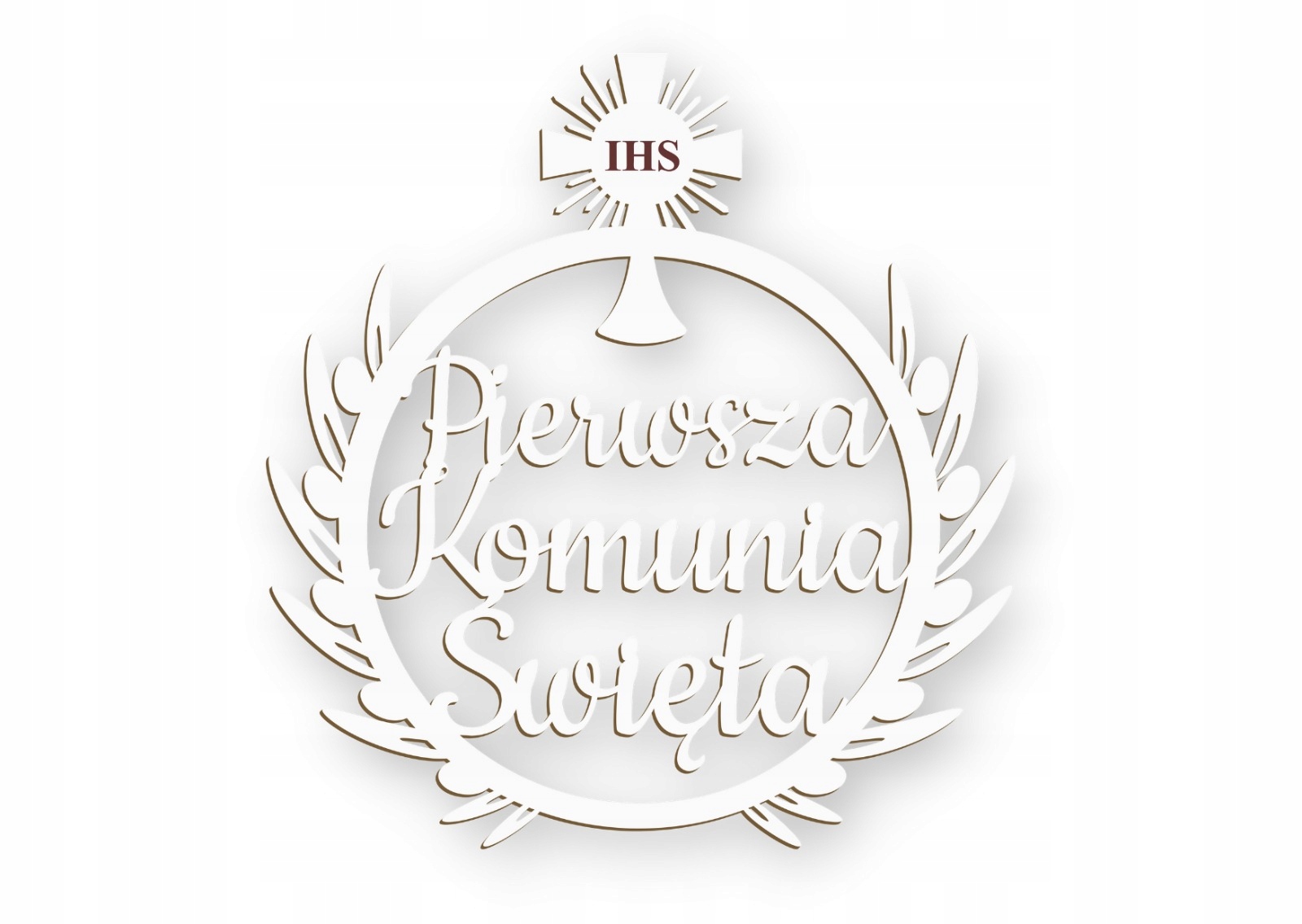 

Koło obręcz Komunia Święta Ihs ładny wzór 40 cm