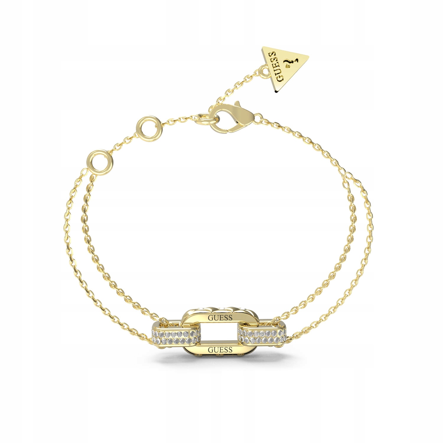 Dámský náramek Guess Stylish Ovál zirkon ocel zlatý regular vel. S