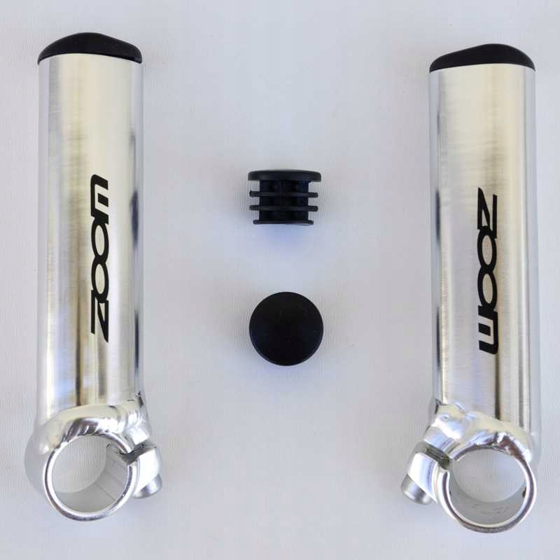 Rogi rowerowe Alu Zoom 120 mm na kierownicę Silver