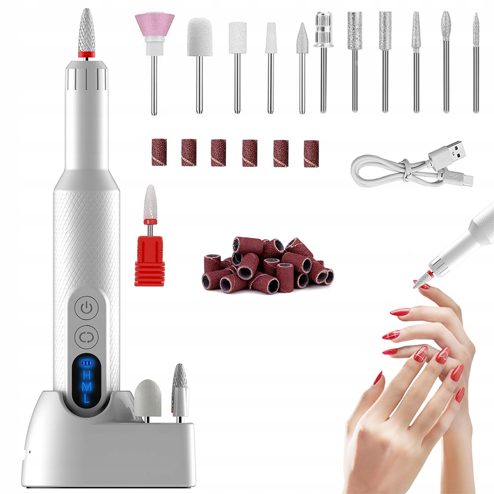 Profesionální Sada Bruska Na Nehty Manikúra 20000RPM Bezdrátová