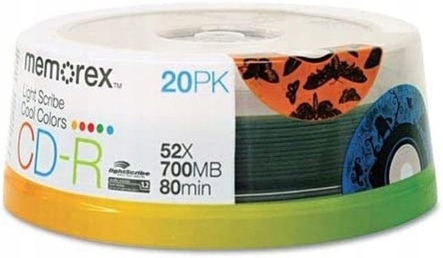 Memorex Cd-r Lightscribe Color 20szt. cake box