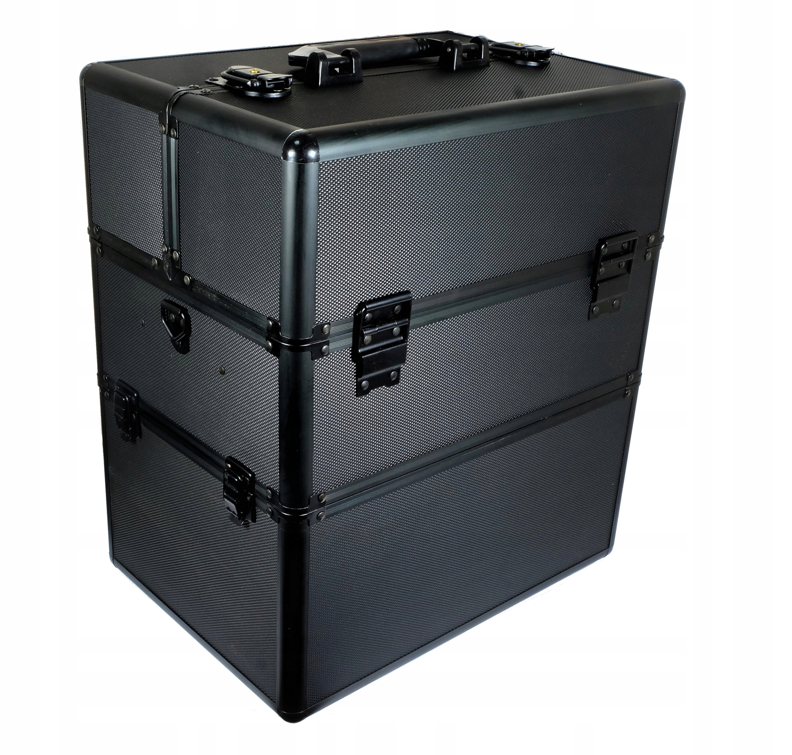 KUFEREK KOSMETYCZNY XXL NA LAMPĘ LAKIERY FREZARKĘ SUPER BLACK MATOWY