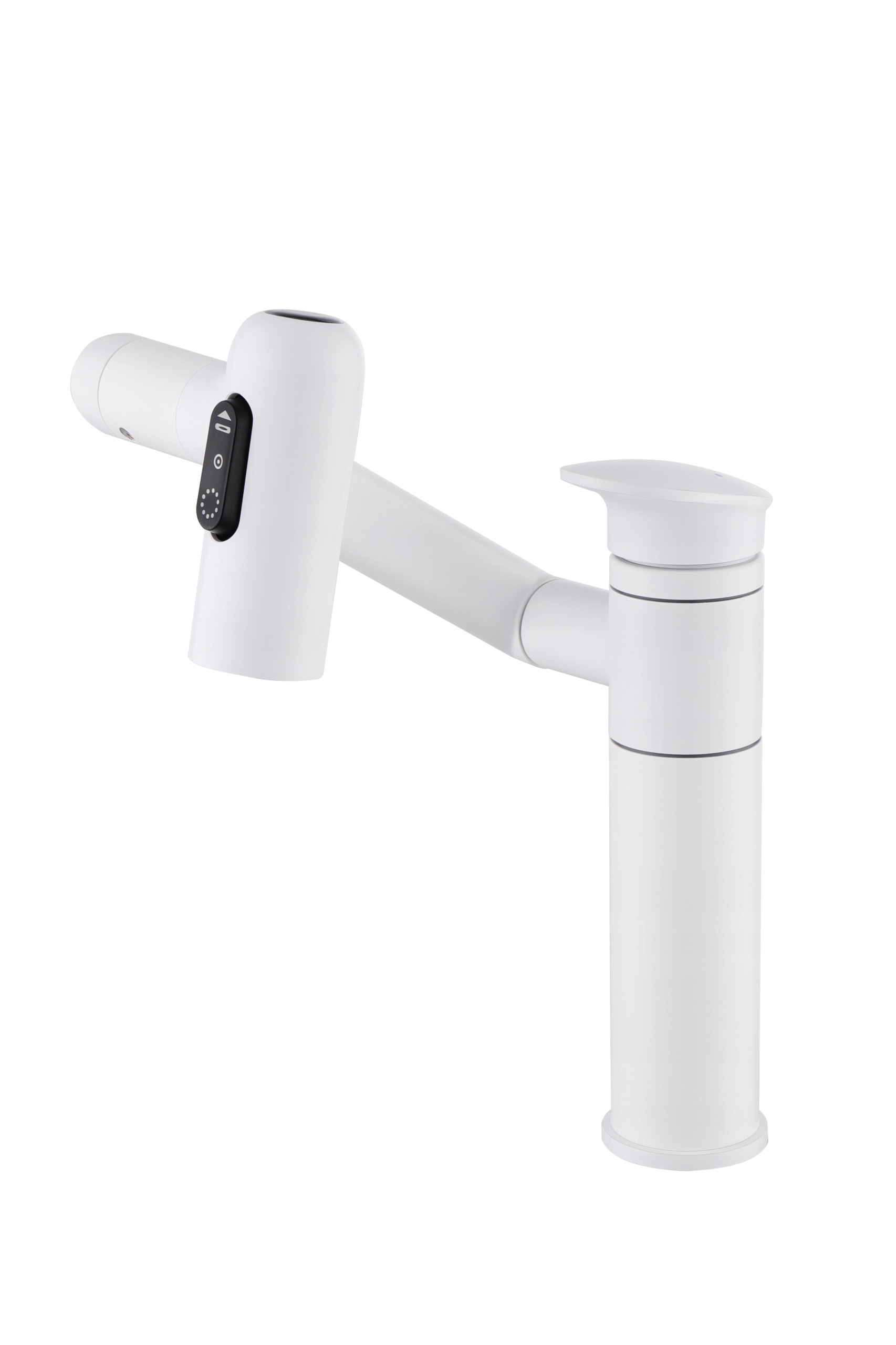 Umyvadlová baterie koupelnová vertikální pohyblivá otočný perlátor bílá Evg