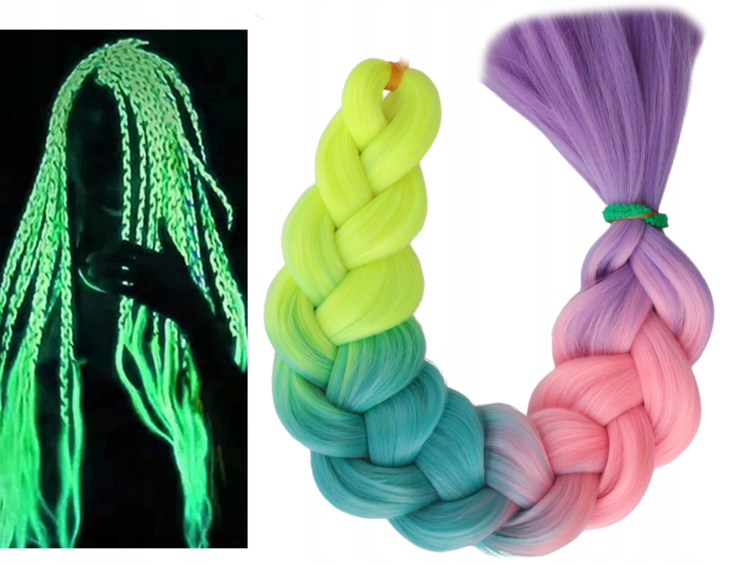 

Włosy Syntetyczne Świecące W Ciemności ombre 4 kol