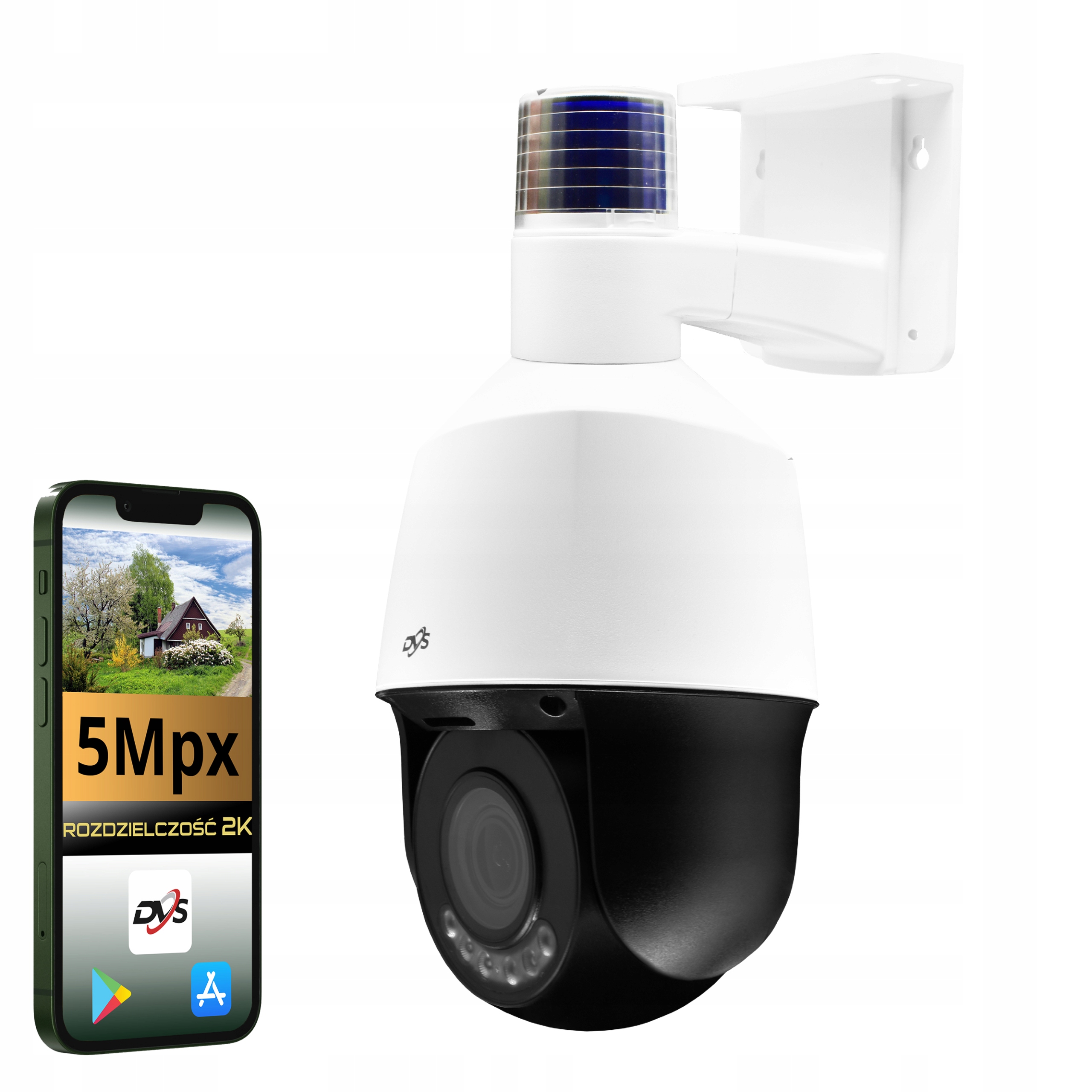 Otočná Kamera Poe Dvs Ip 5MPX Optický Zoom Ai Vonkajšia Siréna Ptz