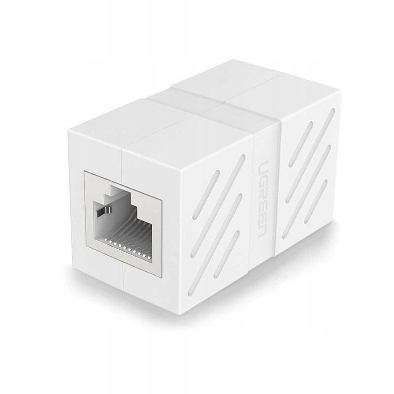Ugreen złączka łącznik kabli sieciowych złączka sieciowa RJ45 biały (NW114