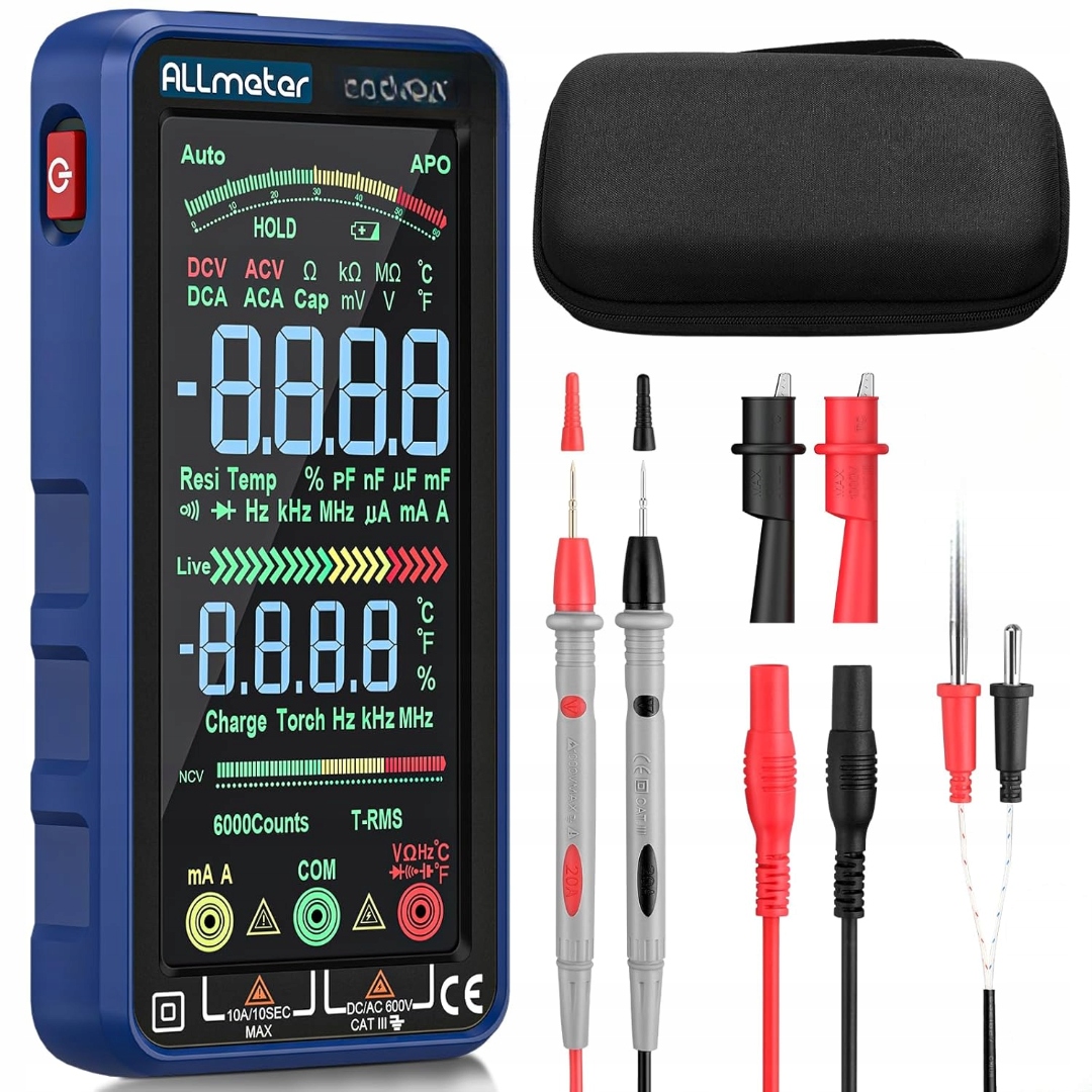 Voltmetr Digitální Multimetr Allmeter Tester Napětí Ac/dc Ampérmetr