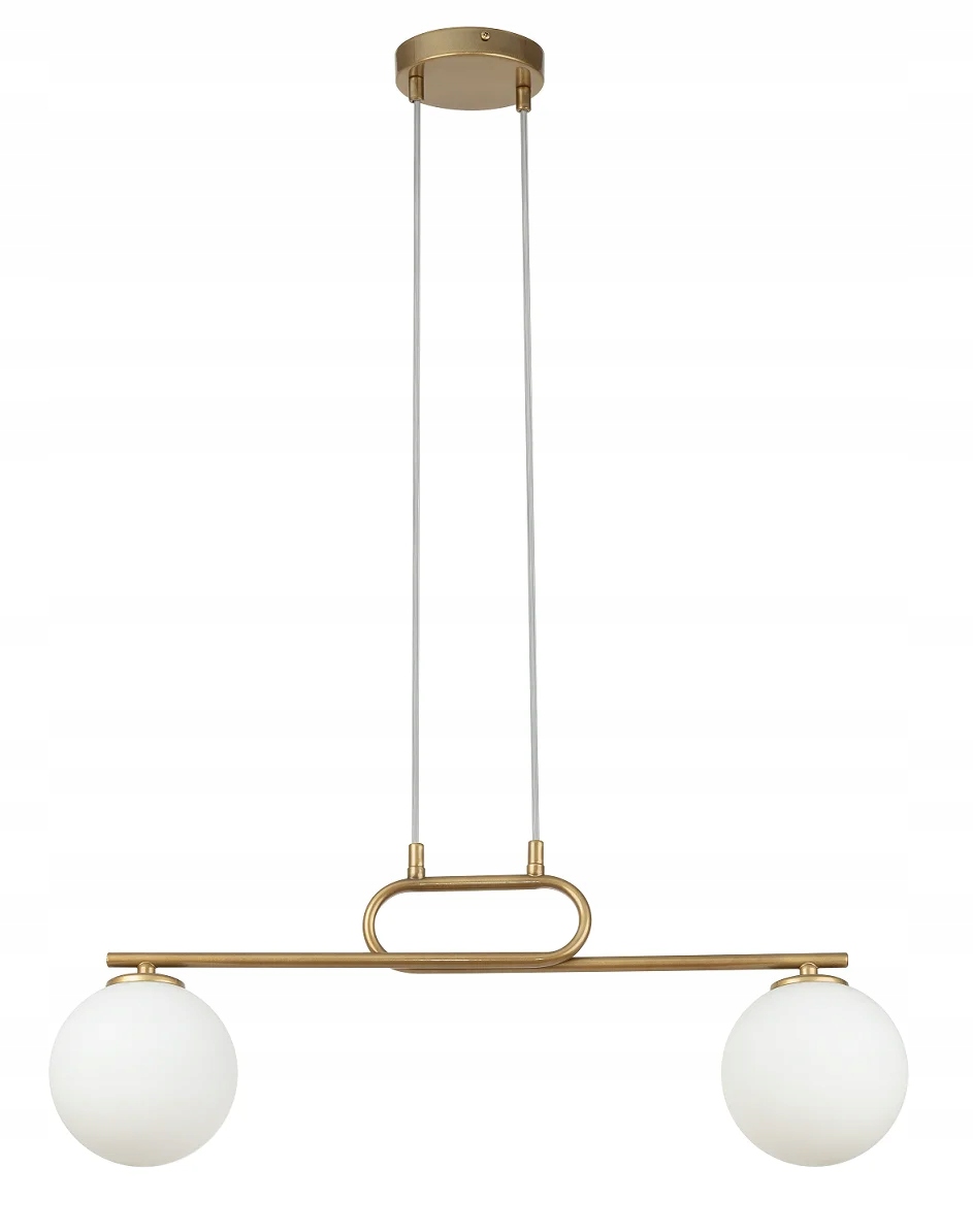 Závesná dekoratívna lampa zlatá 2xG9 Tes biele gule Sigma Lighting