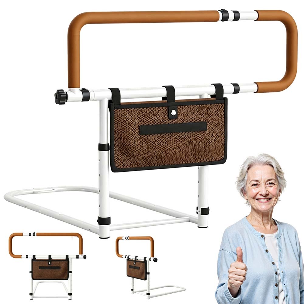 Uchwyt pomocniczy do łóżka regulowany 60-80cm z pasem 4,5m brązowy