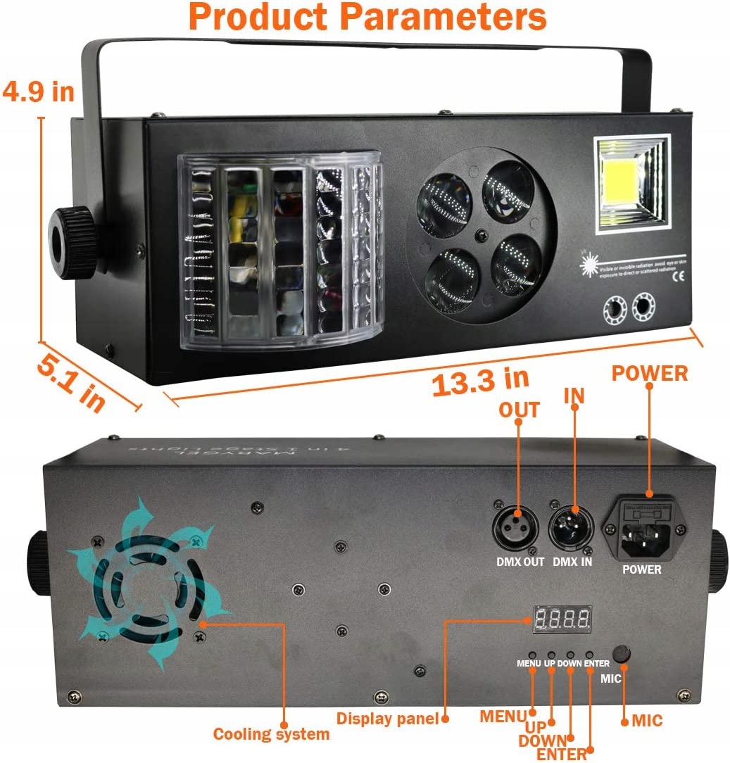 4 W 1 MIESZANE EFEKTY RGBW LED PATTERN LIGHTS Marka bez marki