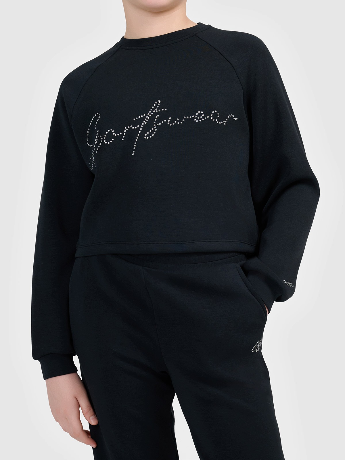Bluza Dziewczęca Czarna 4F Junior Bluza Sportowa