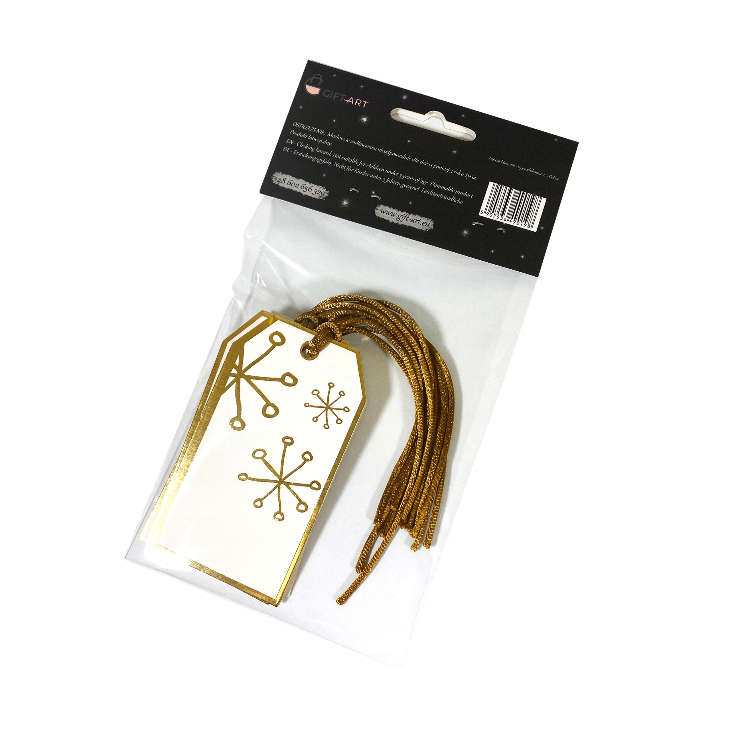 

Świąteczne Zawieszki etykiety na prezenty Złote