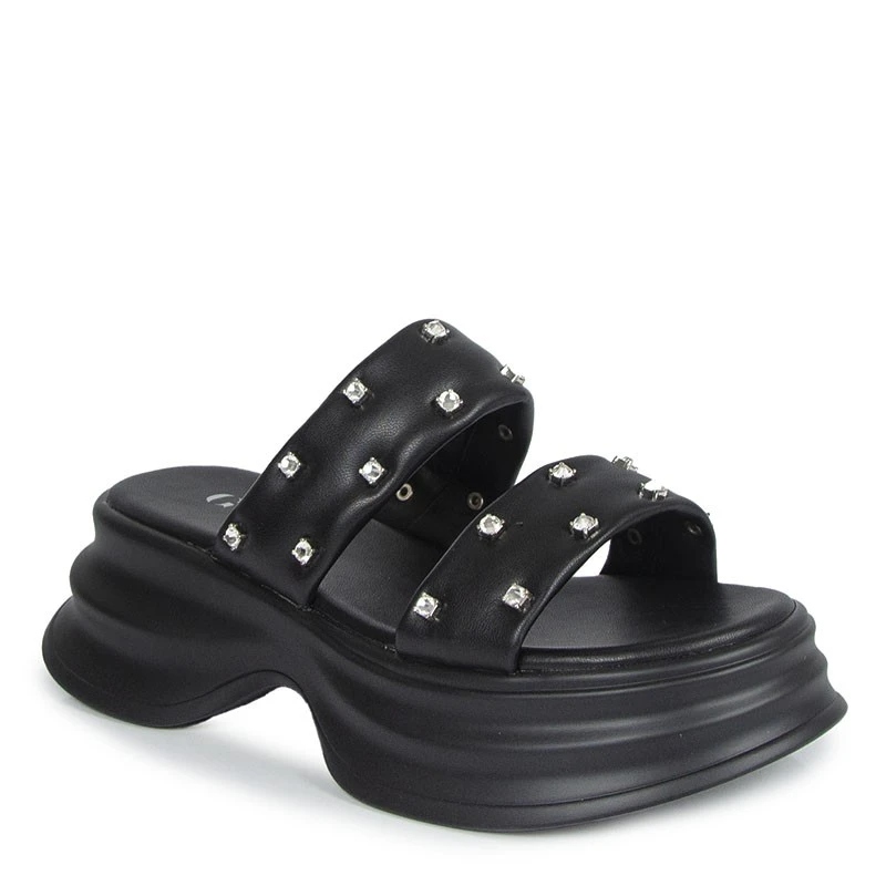 Goe NN2N4107 Černé Kožené Nazouváky 39