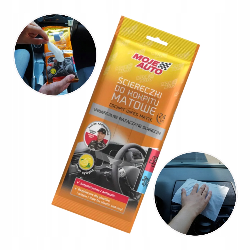 Ściereczki Do Kokpitu Matowe Cytryna 24SZT