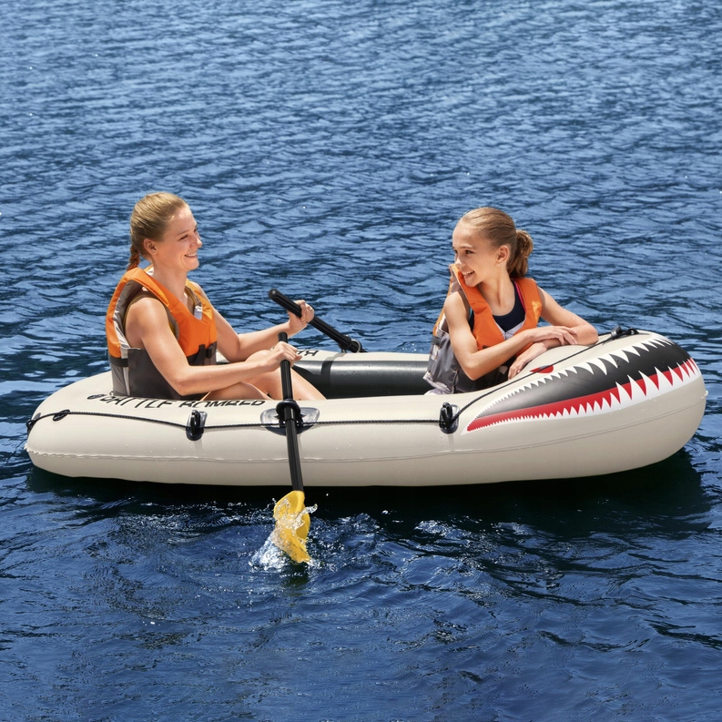 DUŻY Wytrzymały PONTON KAJAK Wodny + WIOSŁA POMPKA Długość 188 cm