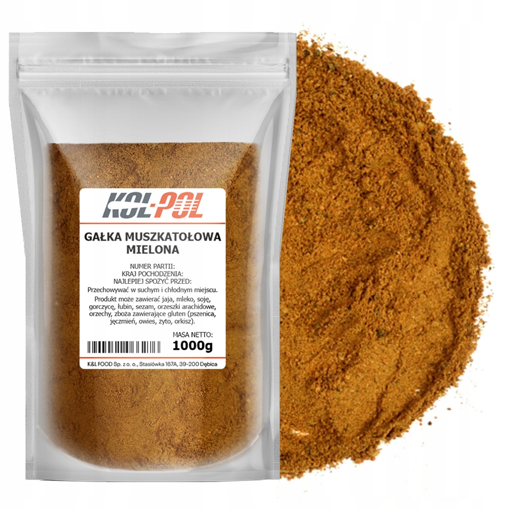 Levně Mletý Muškátový Oříšek 1kg Aromatické koření přírodní Kol-Pol