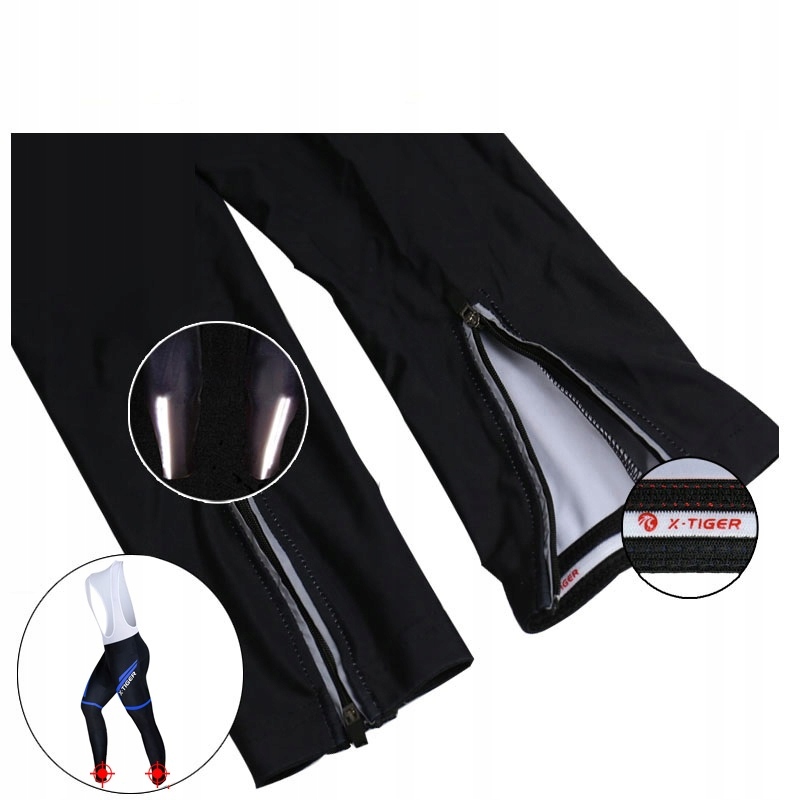 LEGGINSY Z WKŁADKĄ NA ROWER X-TIGER Z SZELKAMI PRO Model LEGGINSY Z WKŁADKĄ NA ROWER X-TIGER Z SZELKAMI PRO