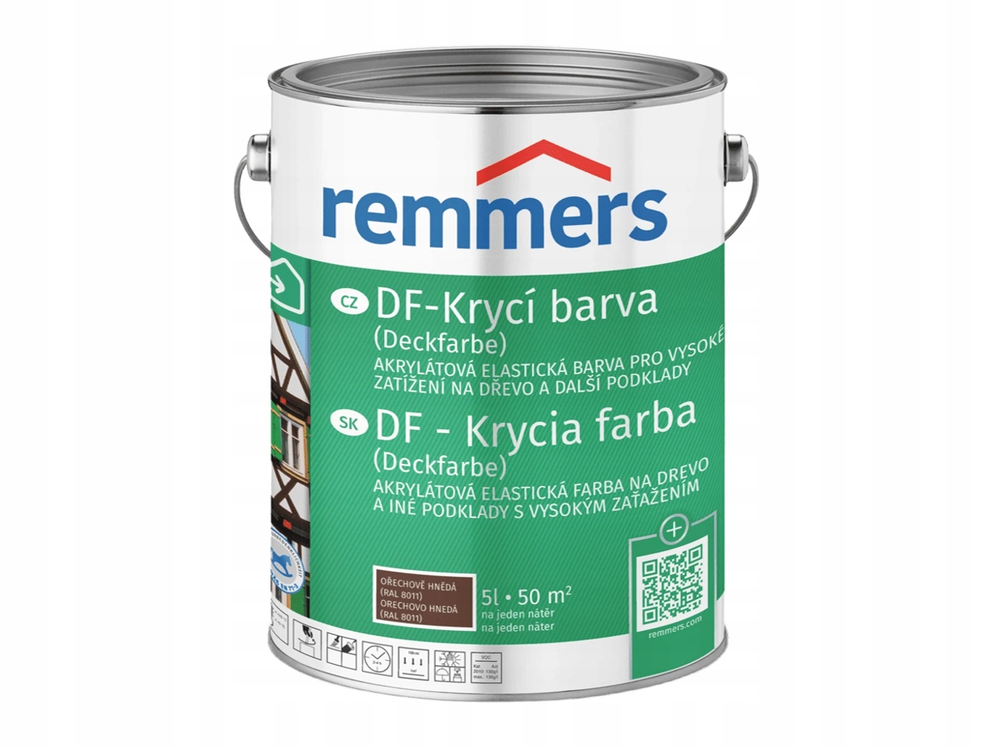 Remmers Df Krycia farba 5l, Nussbraun Orechovo hnedá