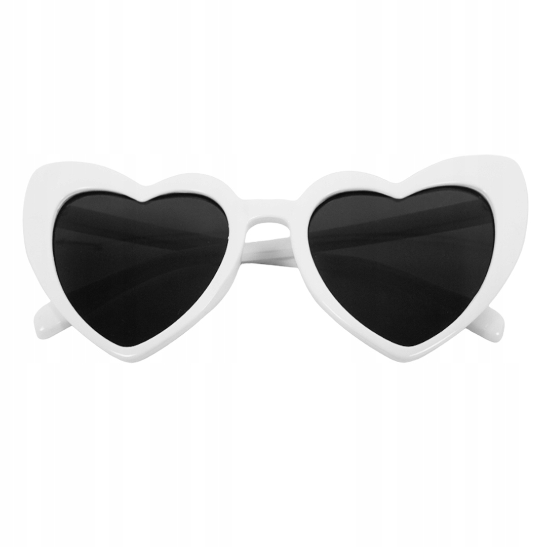 OKULARY SERCA DAMSKIE PRZECIWSŁONECZNE SERDUSZKA NA WESELE IMPREZE Fason kocie