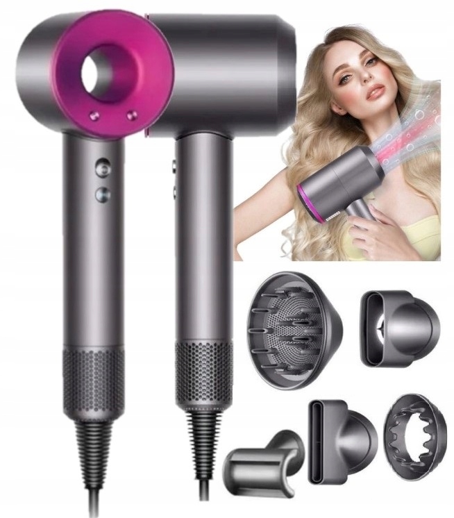 Suszarka Do Włosów Dryer 1600W Ultra 5w1 Jonizacja 5 Końcówek Magnetycznych