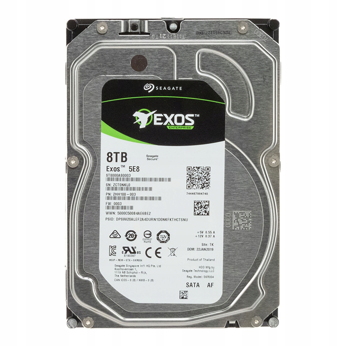Seagate Exos 5E8 8TB 5.4K 256MB Sata III 3.5'' ST8000AS0003