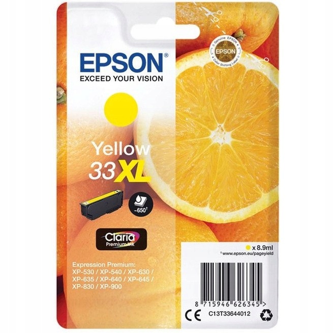 Inkoust Epson (33XL/C13T33644012) žlutý 650 stran