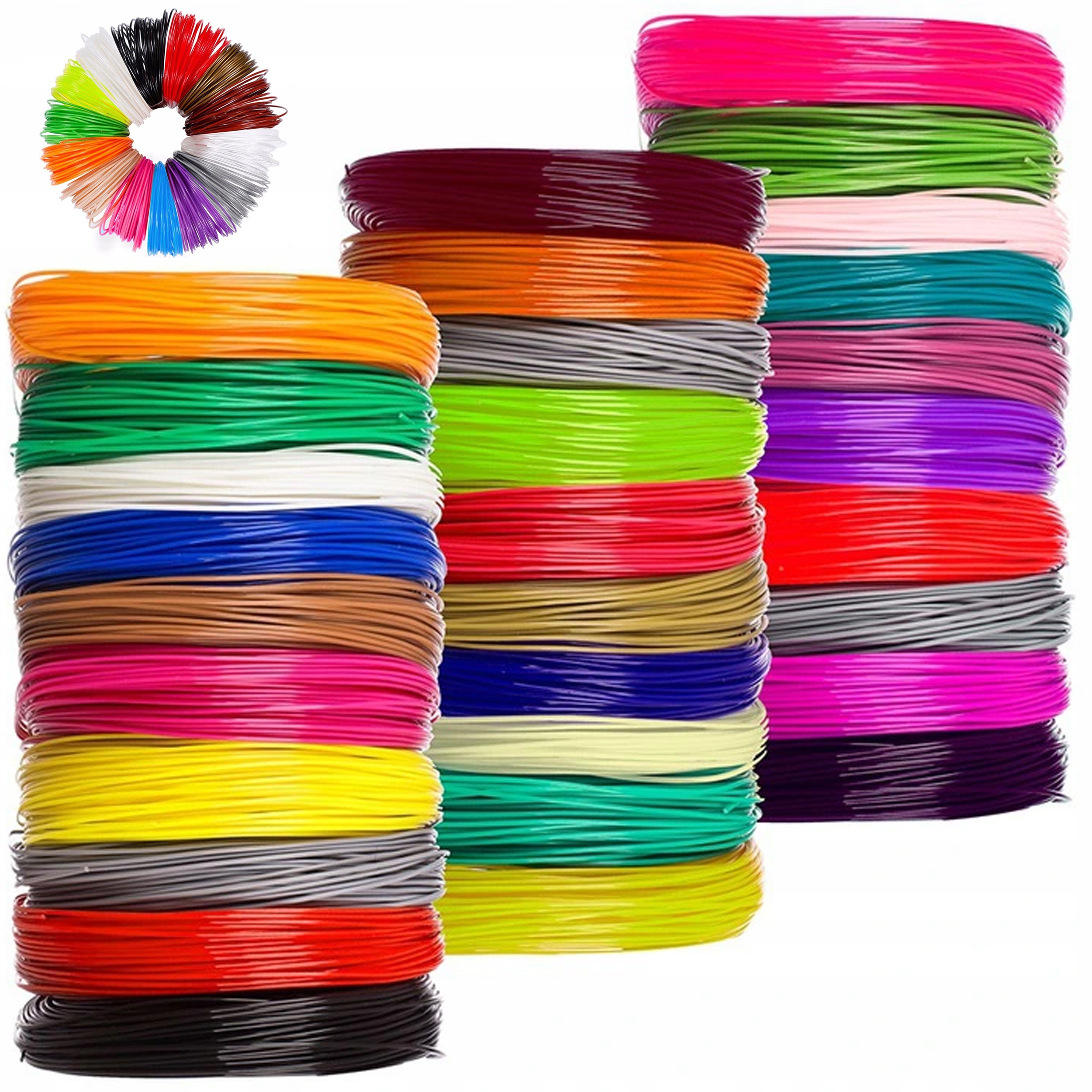 WKŁADY DO DRUKRAKI 3D PEN 3D FILAMENT 100 METRÓW POSEGREGOWANE KOLORY Materiał PLA