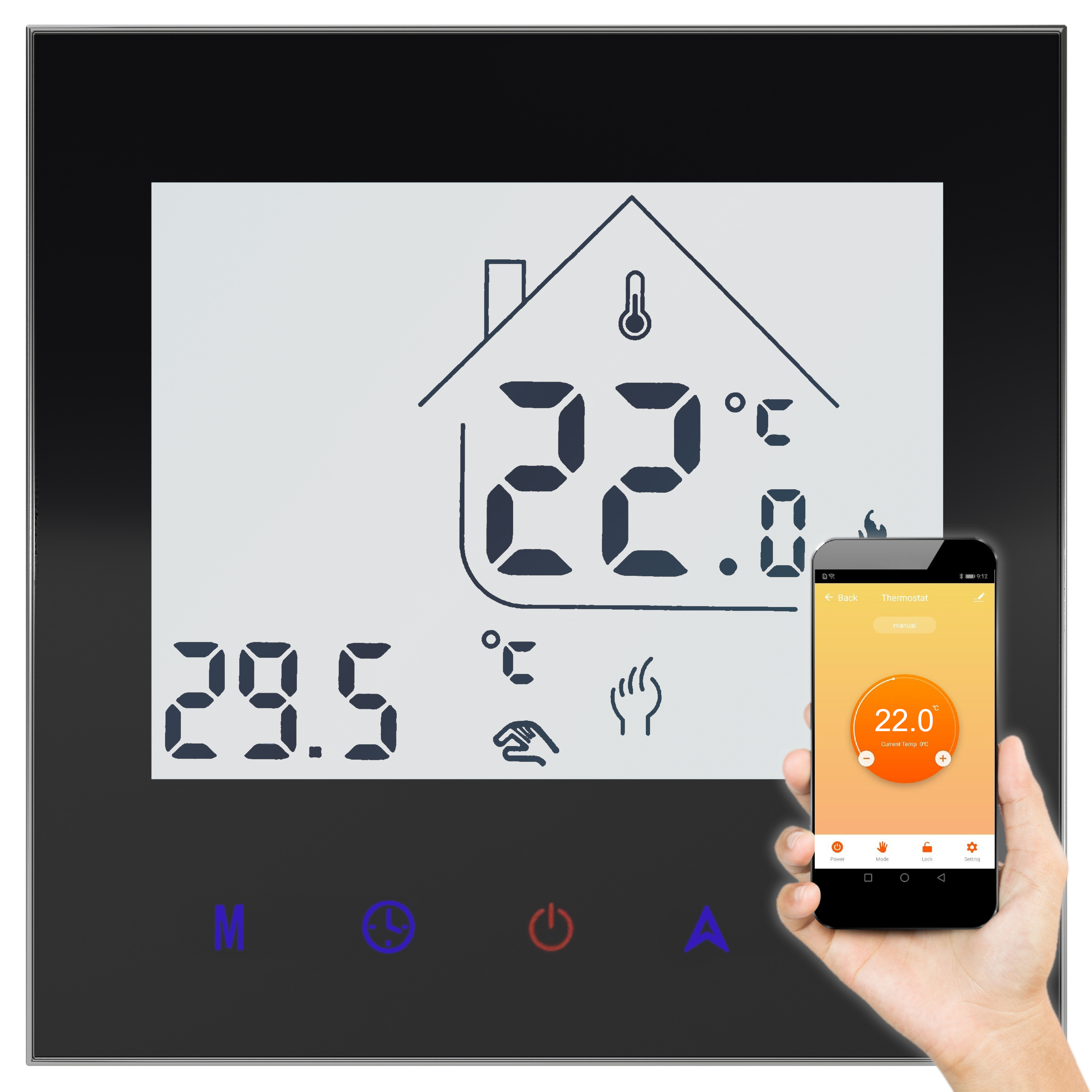 

Termostat regulator temperatury do folii maty WiFi