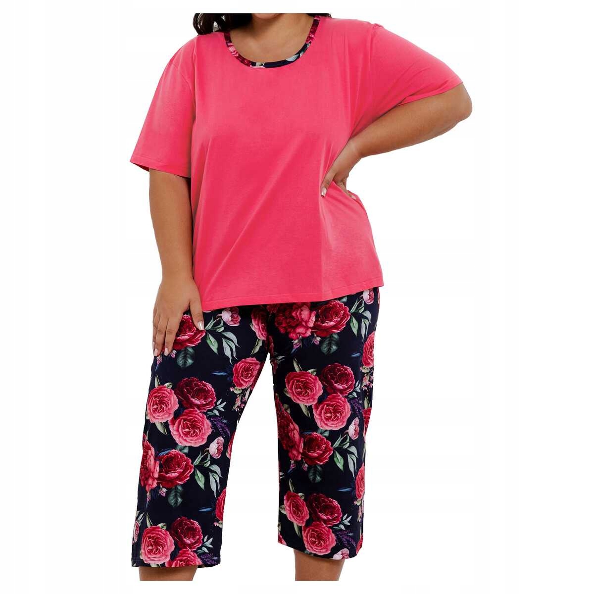 Taro Dámské bavlněné pyžamo s krátkým rukávem Claire 3359 01 růžové 3XL