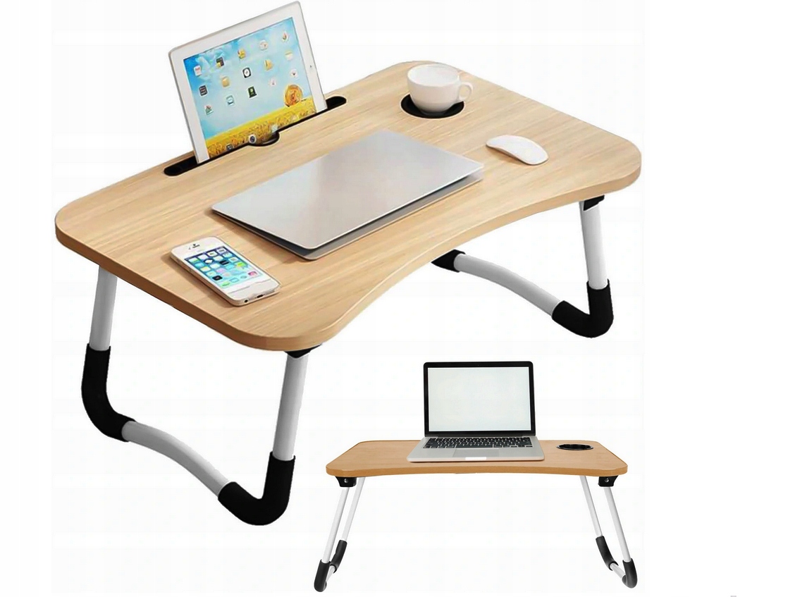 Stolik Turystyczny Pod Laptop Z Miejscem Na Kubek Składany