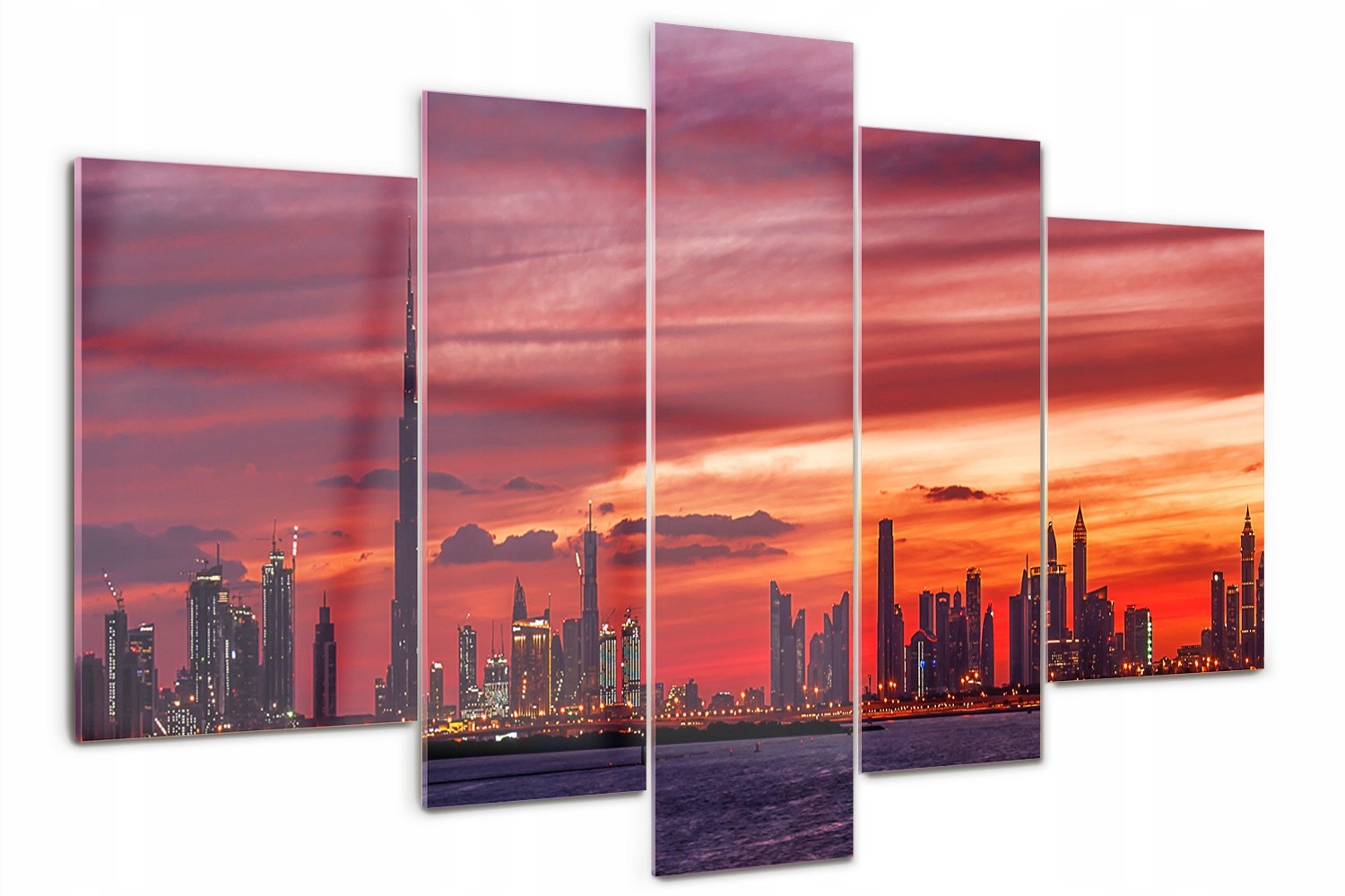 

Obraz na szkle tryptyk Zachód słońca Dubaj
