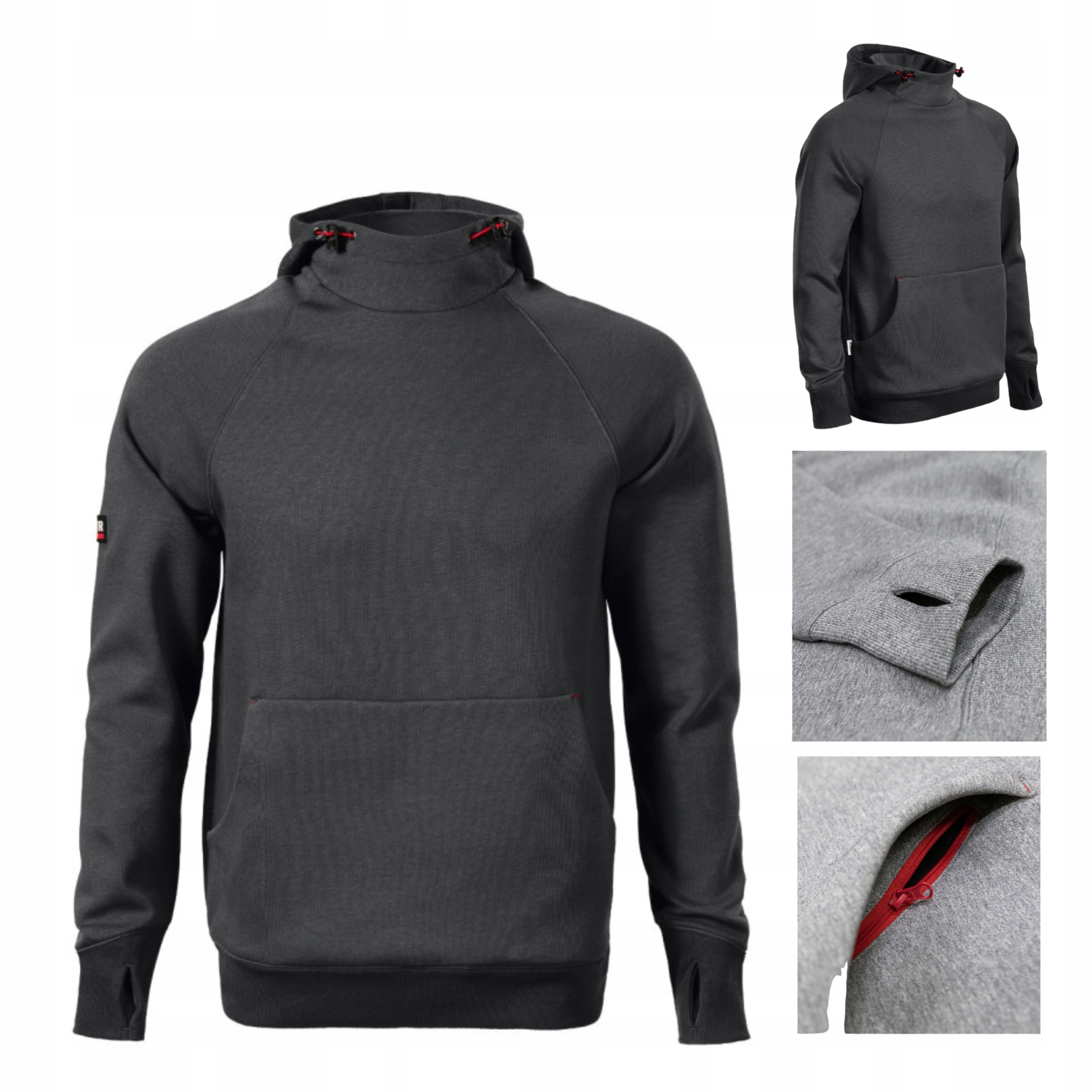 Pánská Mikina Kapuce Klokan Silná, pevná, odolná, bavlněná, 3XL zipové kapsy