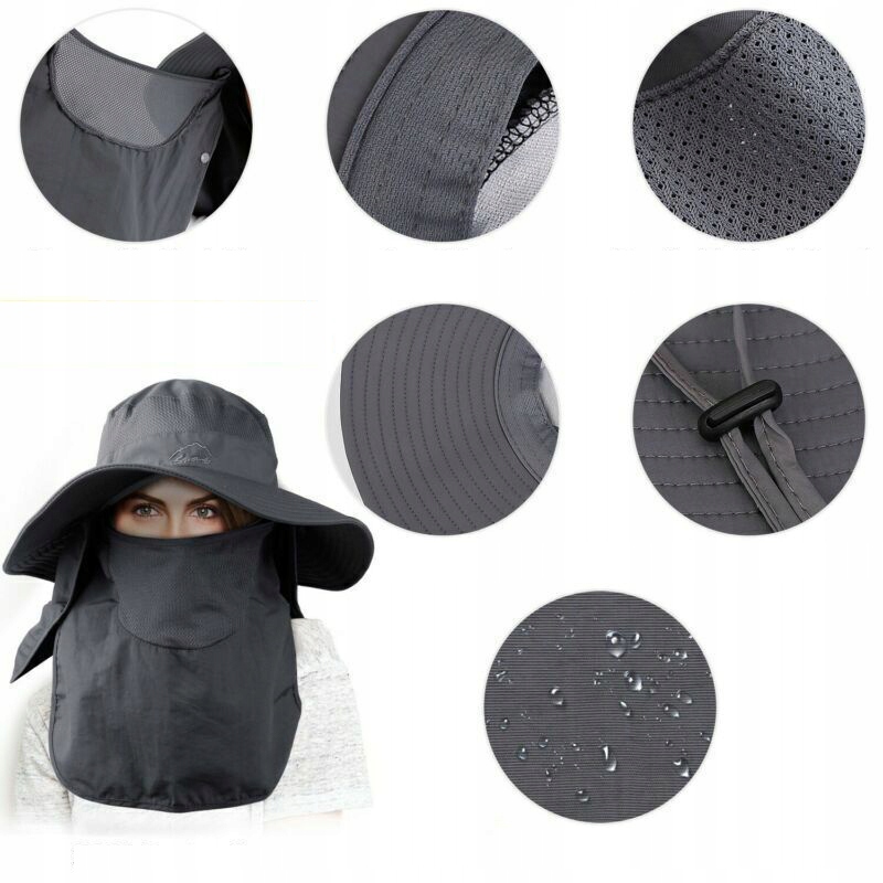 KAPELUSZ PRZECIWSŁONECZNY Z ODPINANĄ KLAPĄ NA SZYJĘ, MĘSKA CZAPKA SAFARI Płeć mężczyzna