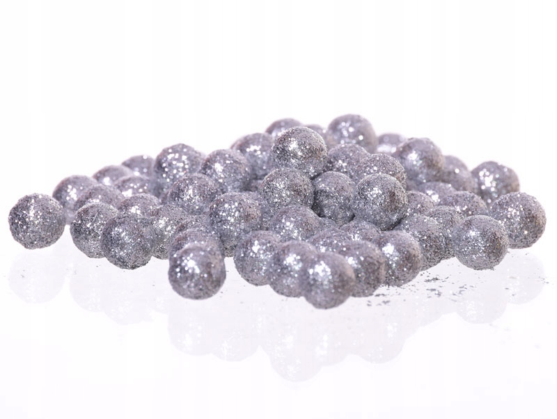 

Kulki styropianowe srebrne 10mm 390szt brokat