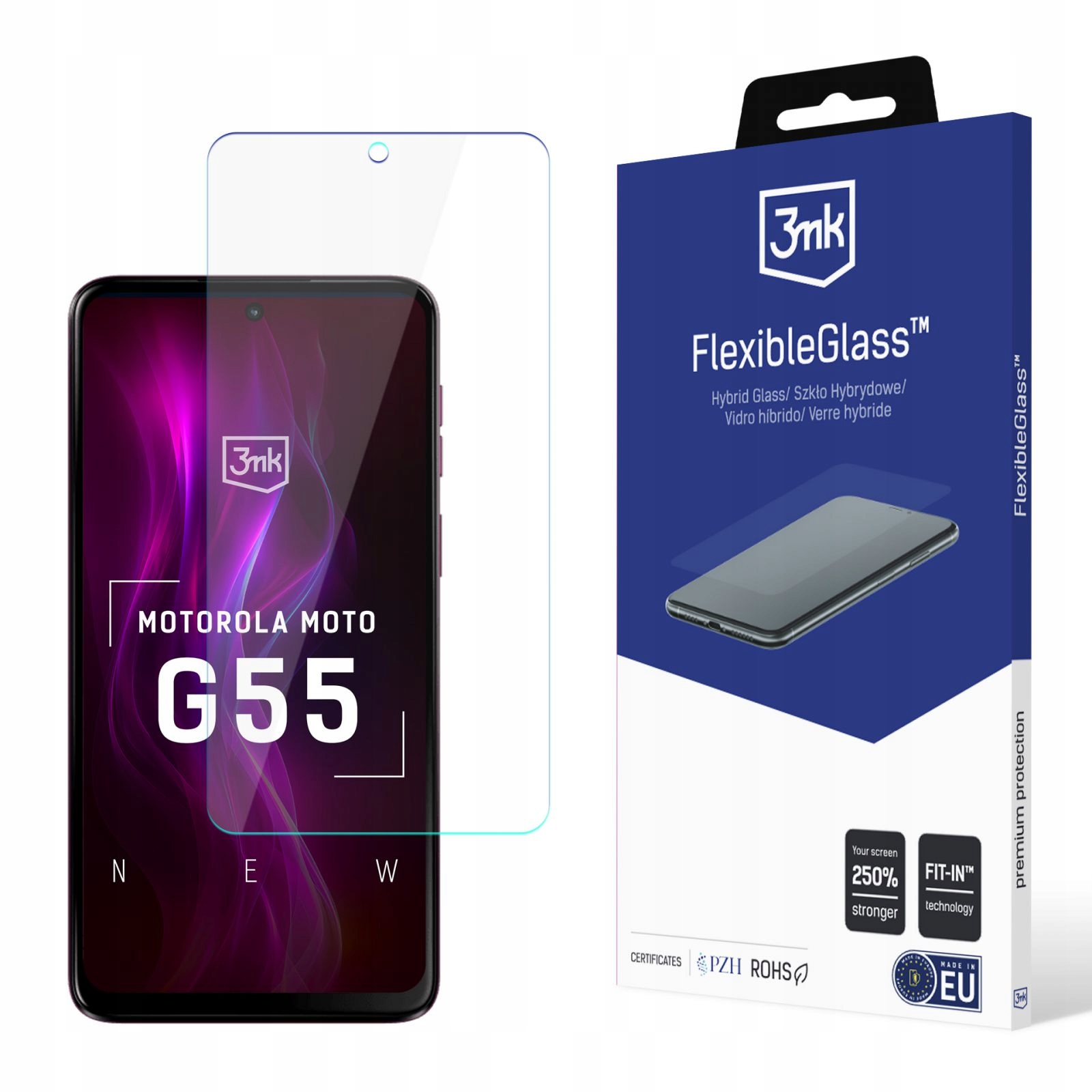 Szkło Hybrydowe Do Motorola Moto G55 5G 3MK Flexibleglass