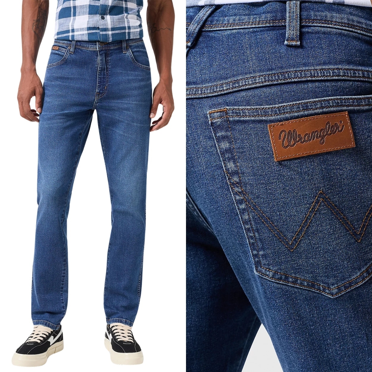 Wrangler Texas Slim Harvey lehce přiléhavé tmavé džínové kalhoty W40 L34