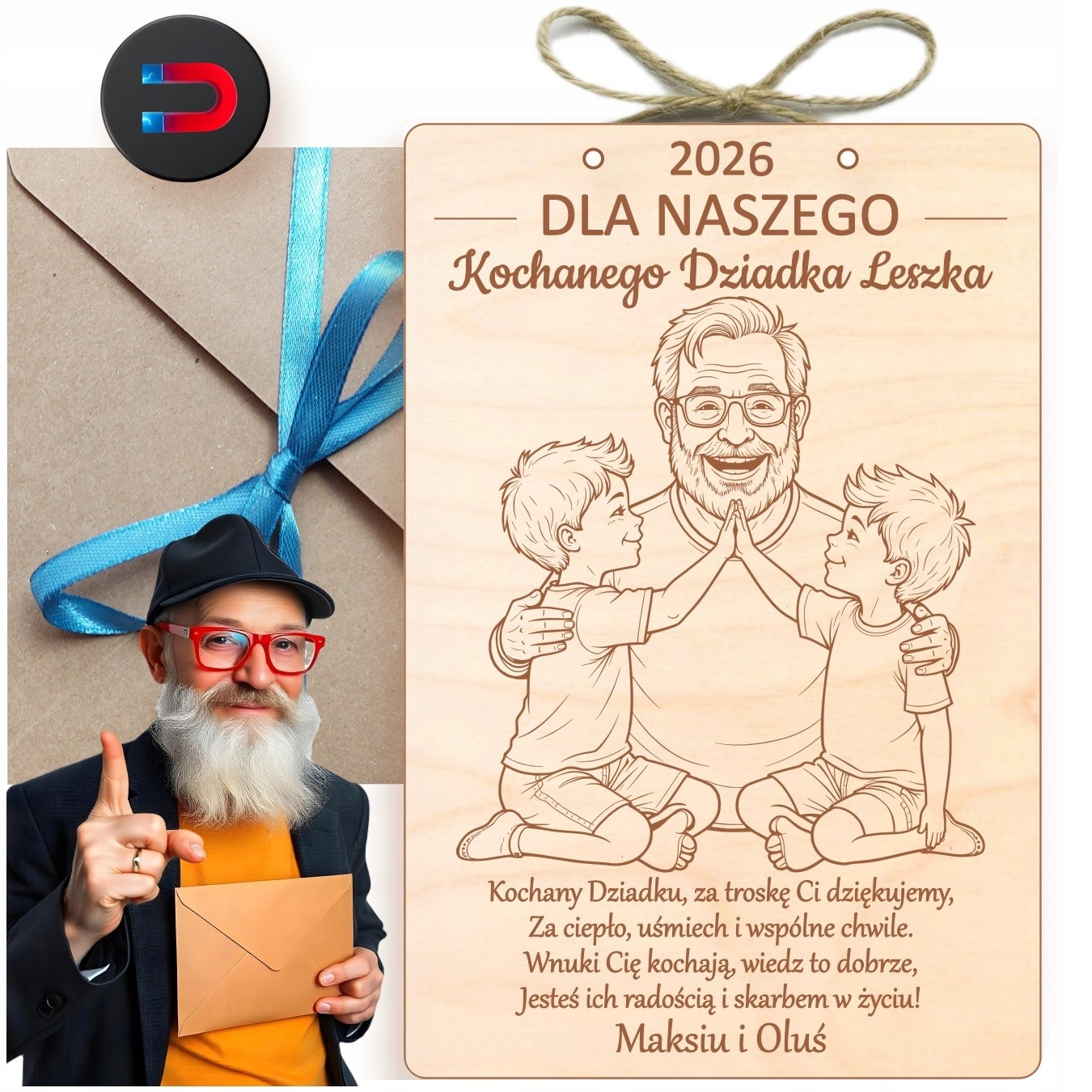 Tabulka S Gravírováním Dárek Ke Dni Prarodičů Kartička Od Vnuků Magnet