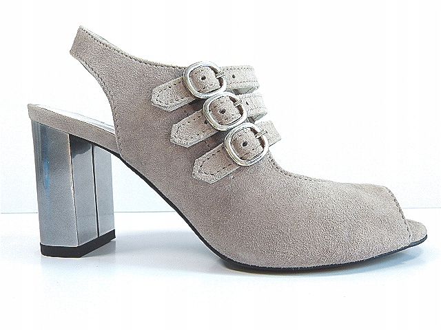 Dámské sandály na podpatku se zapínáním z kůže Karino 36