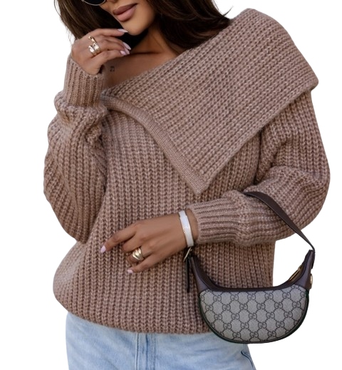 Cocomore Svetr s límcem Hnědý Camelový New