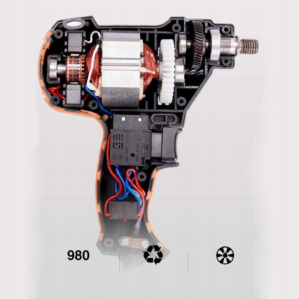 MOCNY POLERKA SAMOCHODOWA COMPACT 980W ZESTAW + 14x GĄBEK Zasilanie sieciowe