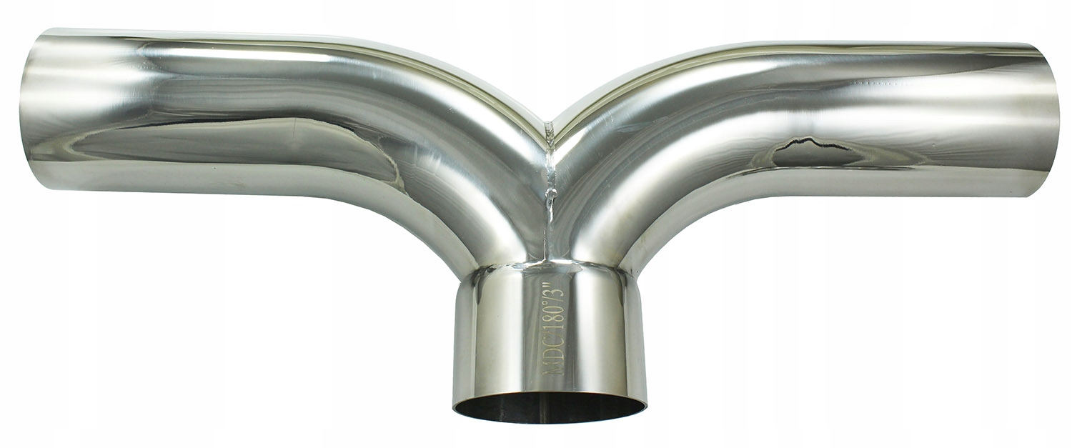 MDC Y-pipe Výfukový T-rozdělovač 180 stupňů 76 76mm 3'' Nerezová ocel 304SS