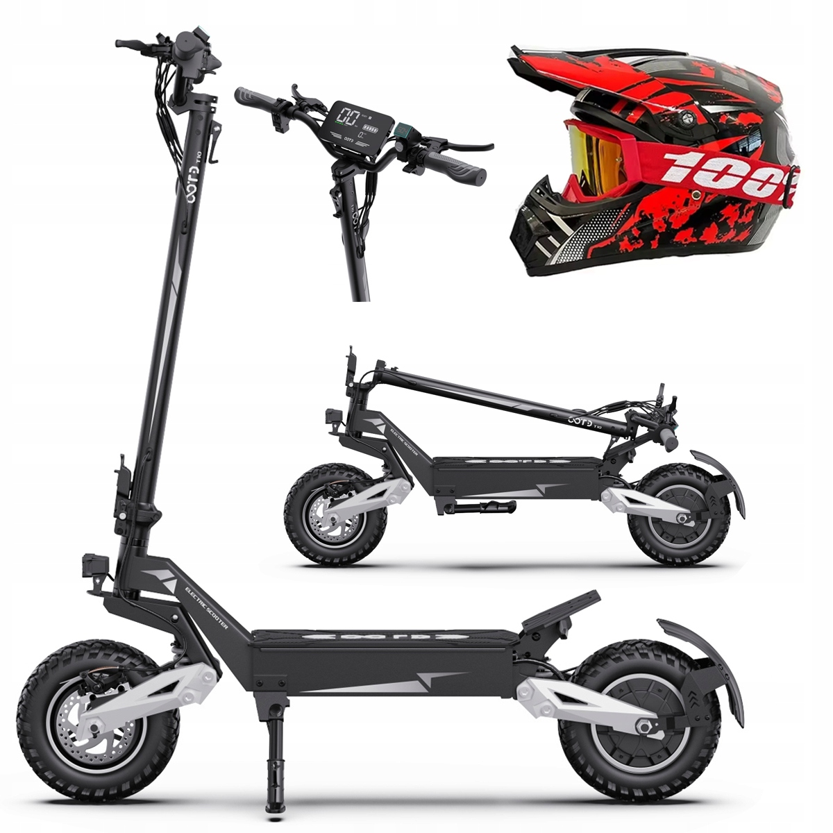 Ootd T10 skládací elektrická vozidla 900W 50KM/H 48V 13.5AH 45KM 11" Pl